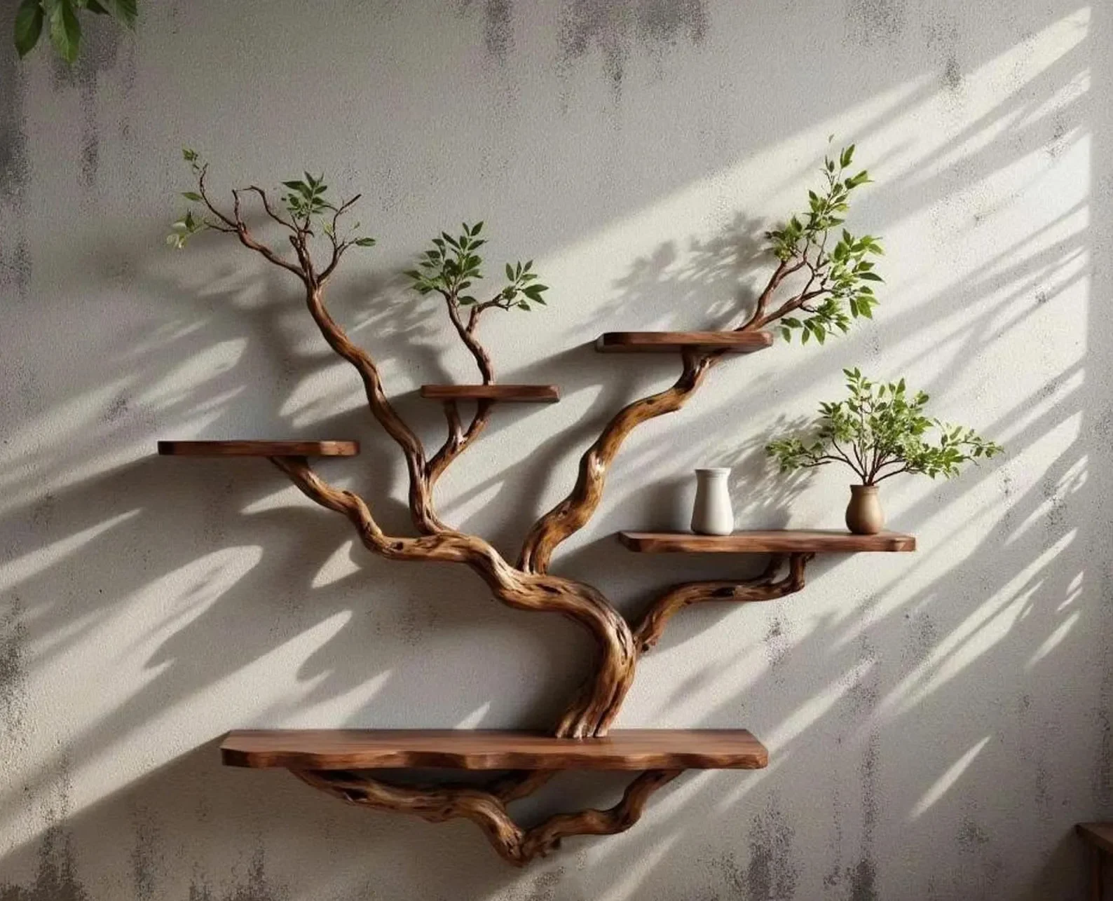 Live Edge Driftwood Branch Floating Bookcase Wall Shelf For Housewarming Gifts