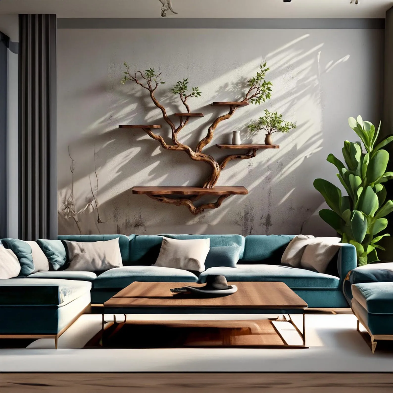 Live Edge Driftwood Branch Floating Bookcase Wall Shelf For Housewarming Gifts - Image 3